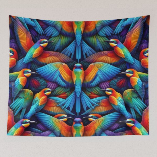 Item preview, Vibrant Rainbow Bee Eater Pattern - Mesmerizing Avian Harmony designed and sold by asbno19.