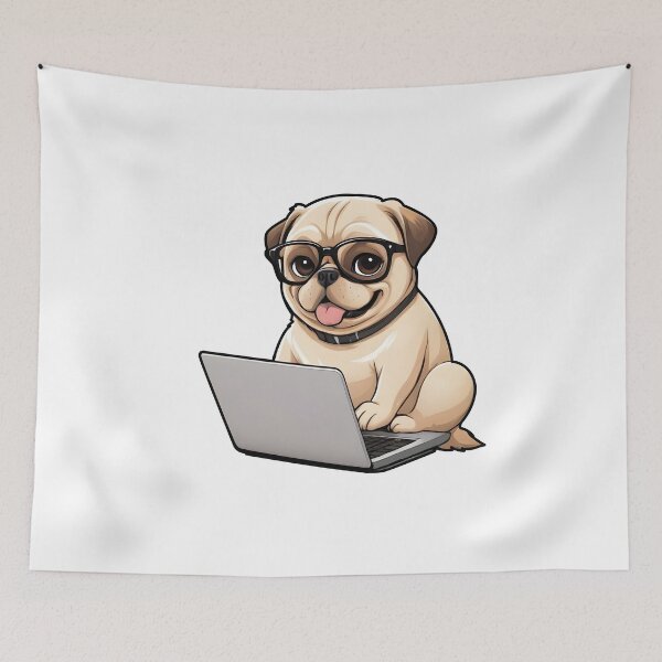 Item preview, Hacker Pug designed and sold by PowesomePets.