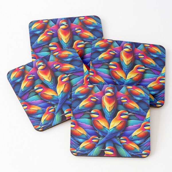 Item preview, Vibrant Rainbow Bee Eater Pattern - Mesmerizing Avian Harmony designed and sold by asbno19.