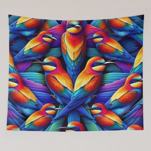 Item preview, Vibrant Rainbow Bee Eater Pattern - Mesmerizing Avian Harmony designed and sold by asbno19.