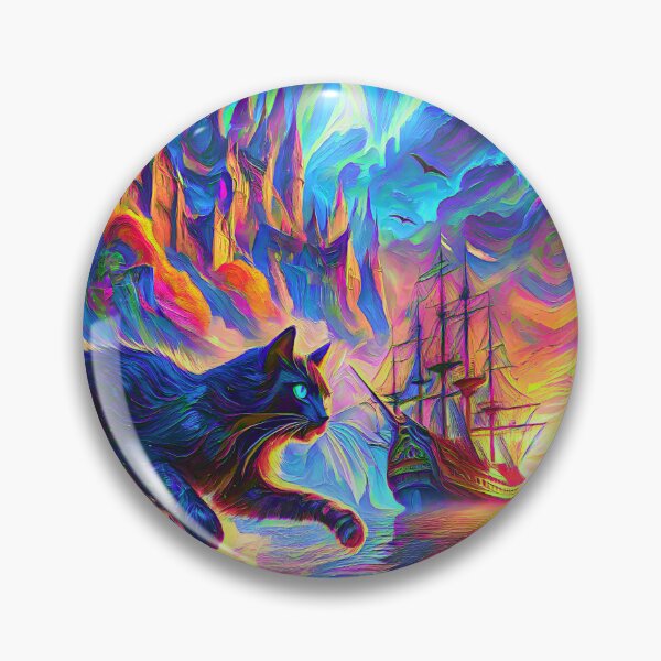 Item preview, Stylised cat and castle. DeepDream designed and sold by blackhalt.
