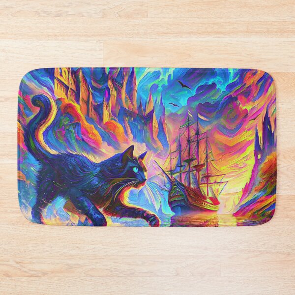 Item preview, Stylised cat and castle. DeepDream designed and sold by blackhalt.