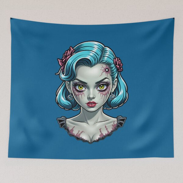 Aperçu de l'œuvre Cute Vintage Anime Zombie Pinup Girl créée et vendue par TheArtOfPat.