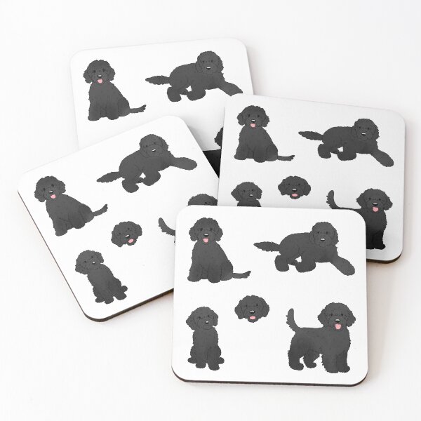 Item preview, Black labradoodle dog art designed and sold by Yaragold.