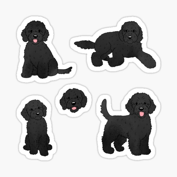 Item preview, Black labradoodle dog art designed and sold by Yaragold.