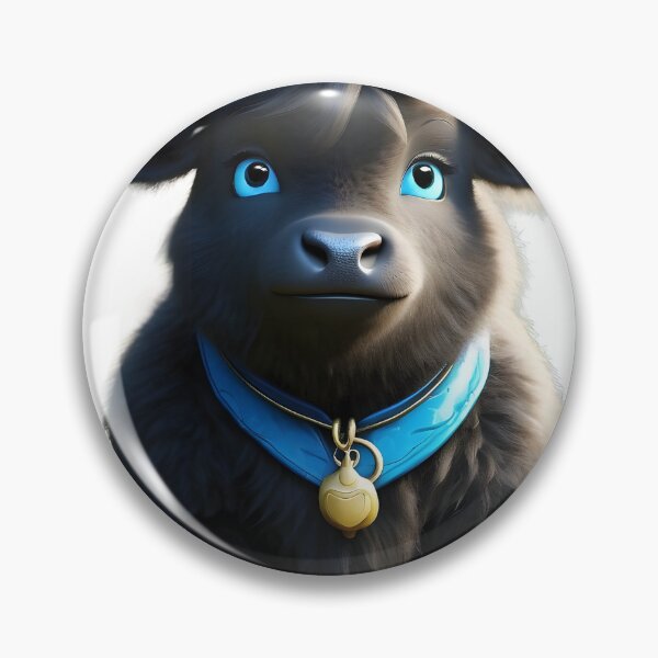 Item preview, Furry Friend: A Beautiful Black Ox with Blue Eyes designed and sold by Zivoo.
