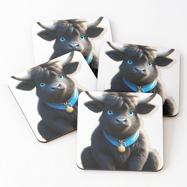 Item preview, Furry Friend: A Beautiful Black Ox with Blue Eyes designed and sold by Zivoo.