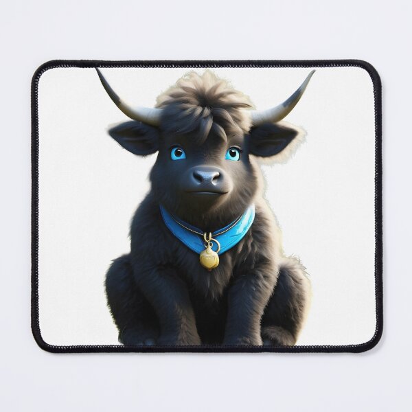 Item preview, Furry Friend: A Beautiful Black Ox with Blue Eyes designed and sold by Zivoo.