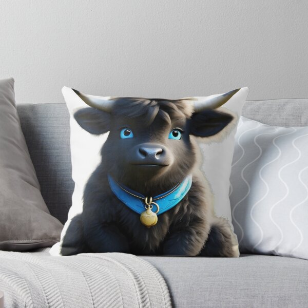 Item preview, Furry Friend: A Beautiful Black Ox with Blue Eyes designed and sold by Zivoo.