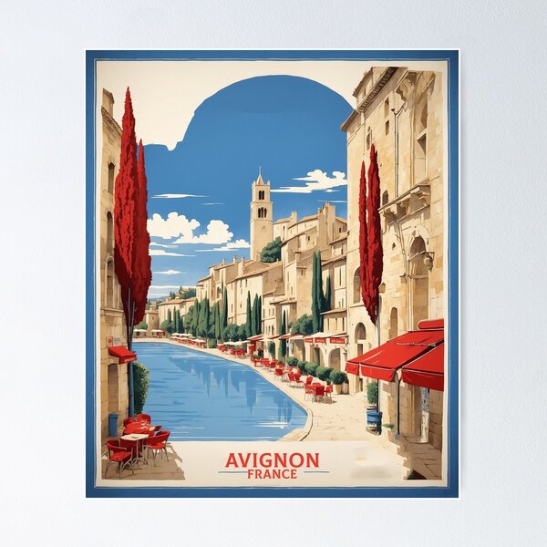 Item preview, Avignon France Vintage Poster Tourism  designed and sold by TravelersGems.