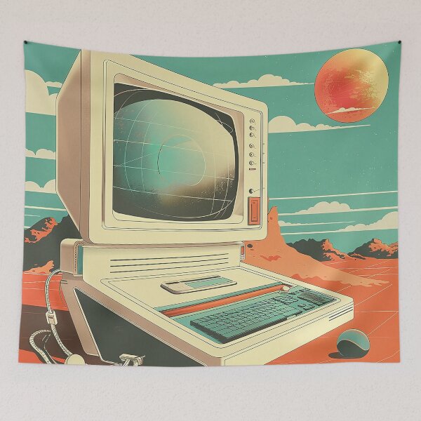 Item preview, Retro Computer Illustration designed and sold by nomiraclehere.