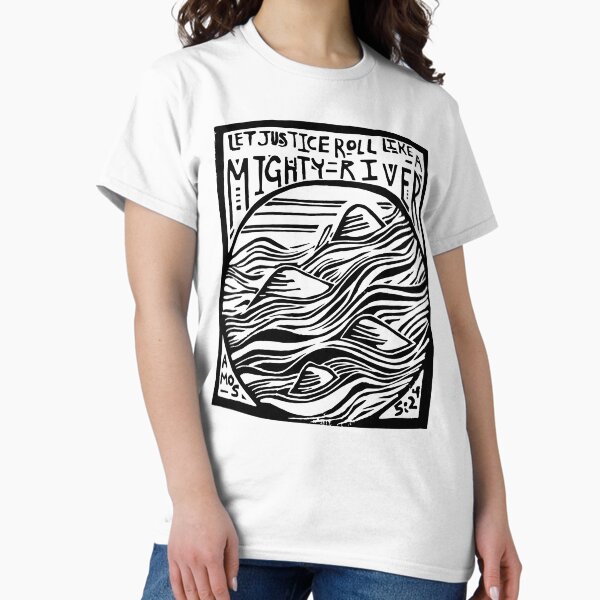 Item preview, Let Justice Roll like a Mighty River Linocut Design designed and sold by SarahFullerArt.