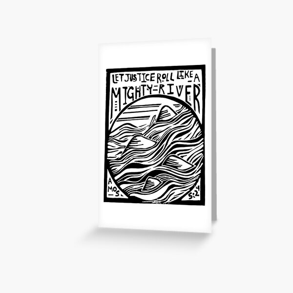 Item preview, Let Justice Roll like a Mighty River Linocut Design designed and sold by SarahFullerArt.