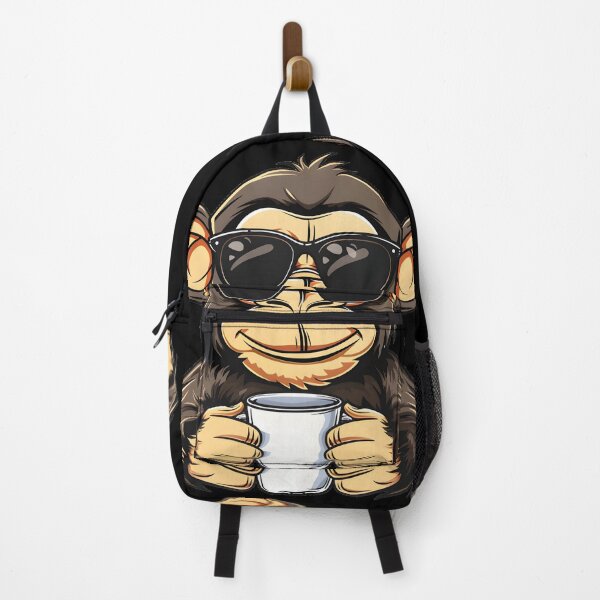 Item preview, Monkey with Sunglasses Drinking Coffee designed and sold by ArtbyAiGallery.