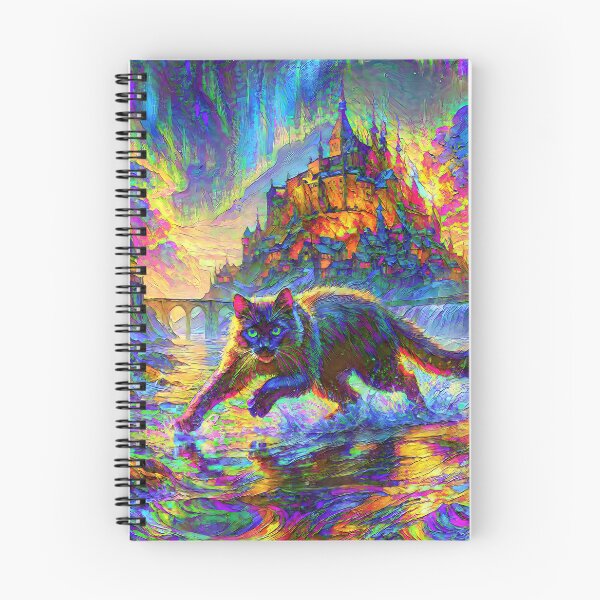 Item preview, Stylised cat and castle. DeepDream designed and sold by blackhalt.