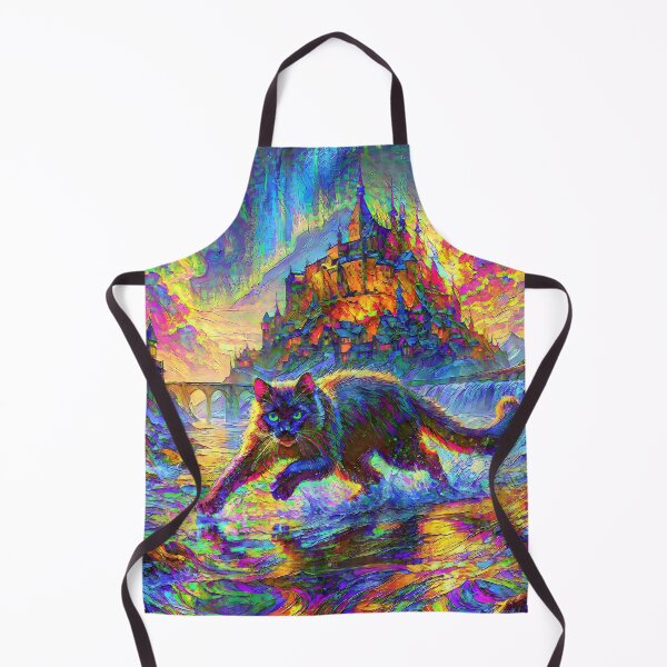 Item preview, Stylised cat and castle. DeepDream designed and sold by blackhalt.