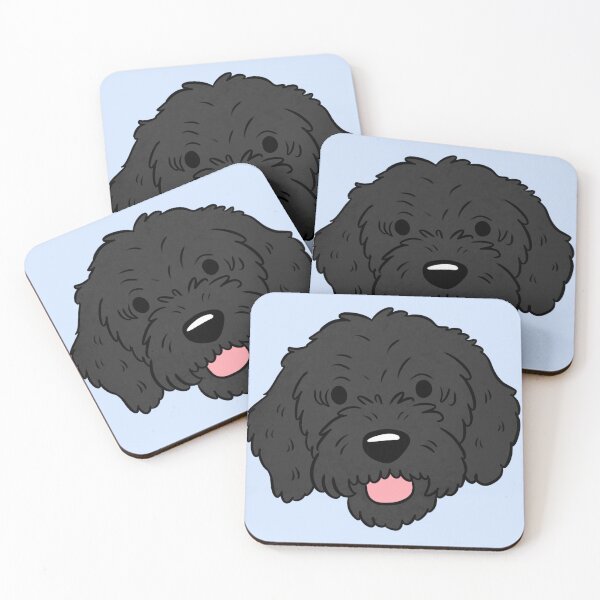 Item preview, Black Labradoodle dog face designed and sold by Yaragold.