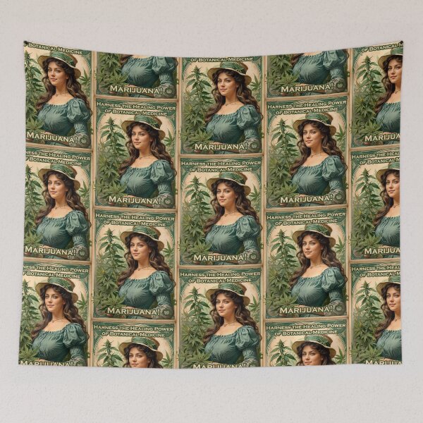 Item preview, Botanical medicine marijuana vintage designed and sold by GreenKingShop.