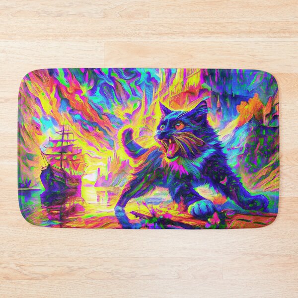 Item preview, Stylised cat and castle. DeepDream designed and sold by blackhalt.