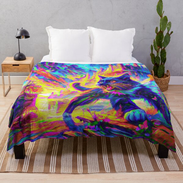 Item preview, Stylised cat and castle. DeepDream designed and sold by blackhalt.