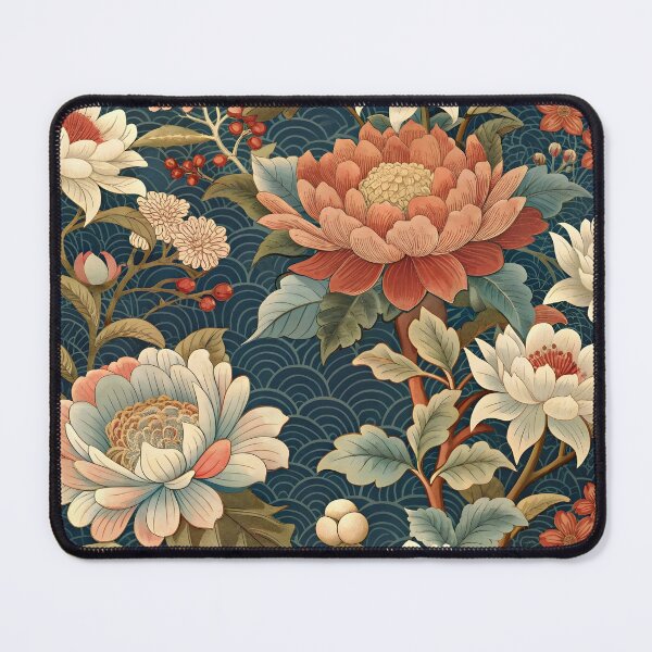 Item preview, Traditional japanese floral kimono pattern designed and sold by patterncrow.