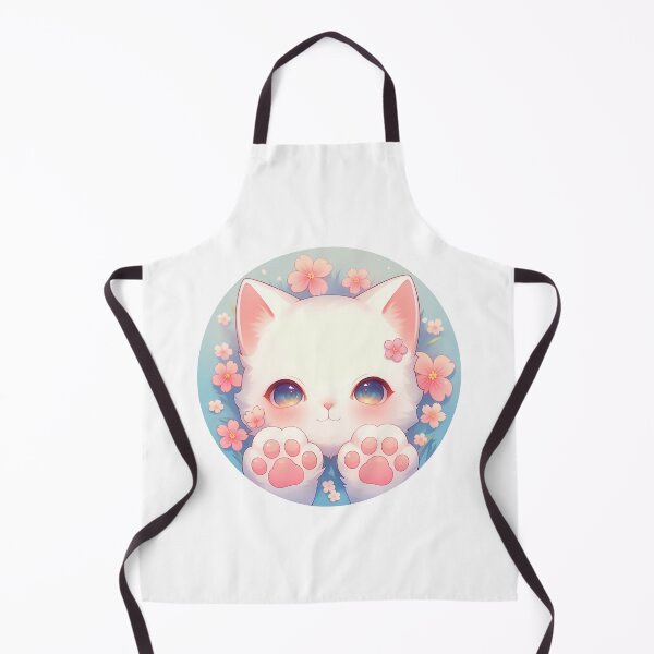 Item preview, Cute Kawaii Happy Cat Kitty Paws and Flowers designed and sold by CozyKawaiiArt.