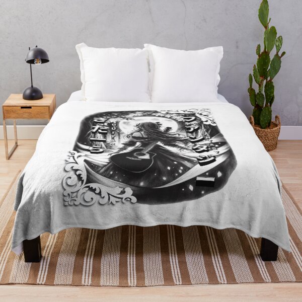Item preview, Guitar is a fantasy, black and white style designed and sold by Animetal-Shop.