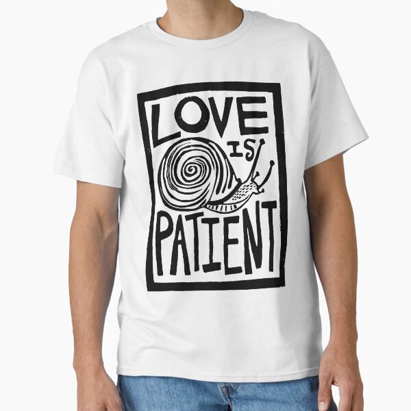 Item preview, Love Is Patient Snail Linocut Image designed and sold by SarahFullerArt.