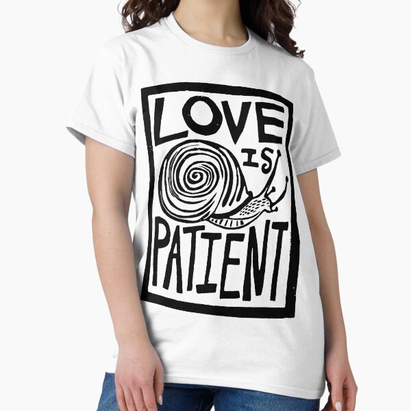 Item preview, Love Is Patient Snail Linocut Image designed and sold by SarahFullerArt.