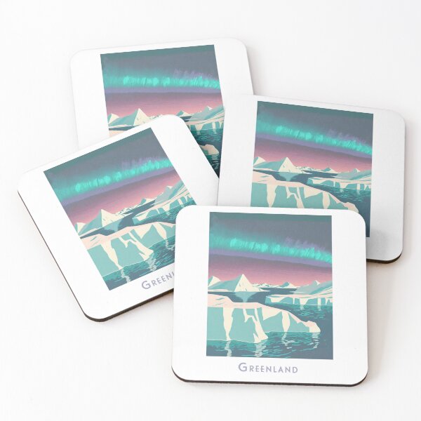 Item preview, Vintage Greenland Travel Poster - Minimalist Retro Northern Lights Artwork designed and sold by pod24.