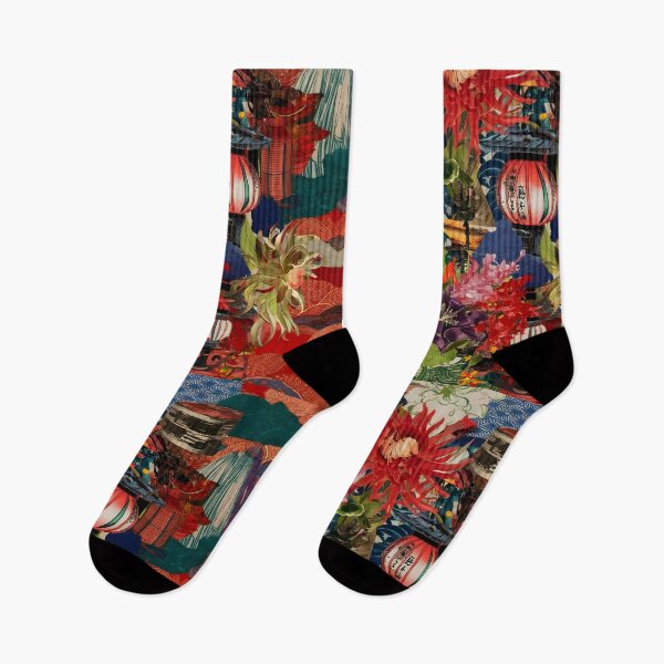 Item preview, Modern Japanese Kimono Pattern, Collage Art designed and sold by patterncrow.