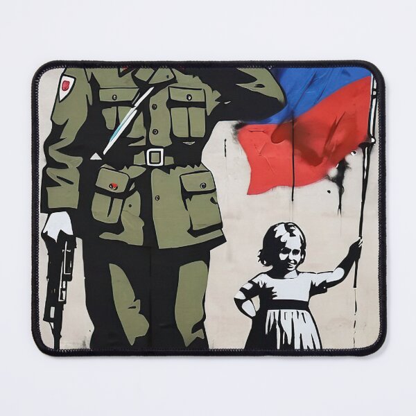 Item preview, Russian female soldier and flag - banksy style designed and sold by oheslop.