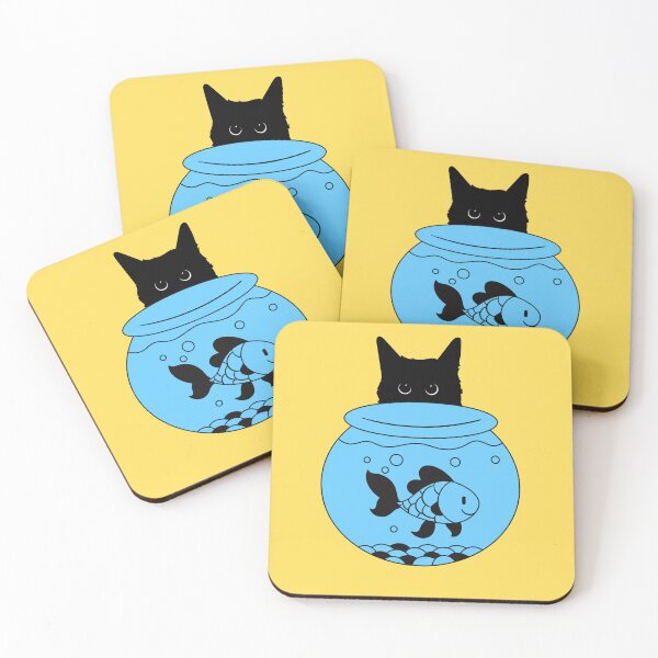 Aperçu de l'œuvre Le chat aime le bol à poisson créée et vendue par GoblinBoutique.