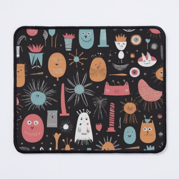 Item preview, RogerPattern - "Laughable Designs on Black Background" designed and sold by RogerPattern.