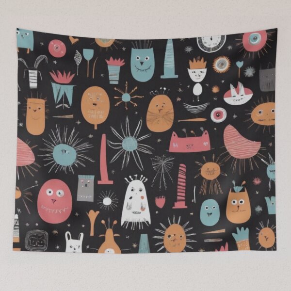 Item preview, RogerPattern - "Laughable Designs on Black Background" designed and sold by RogerPattern.