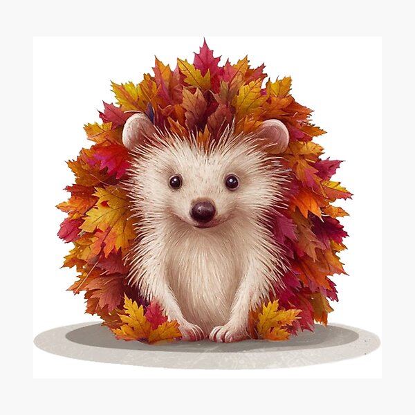 Item preview, Autumn hedgehog designed and sold by WildernessTints.