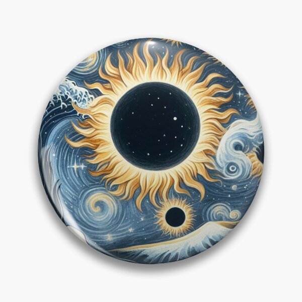 Item preview, eclipse starry night van gogh sun and moon- complete eclipse astronomy designed and sold by vectcd.