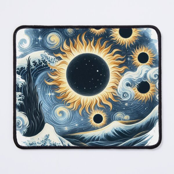 Item preview, eclipse starry night van gogh sun and moon- complete eclipse astronomy designed and sold by vectcd.