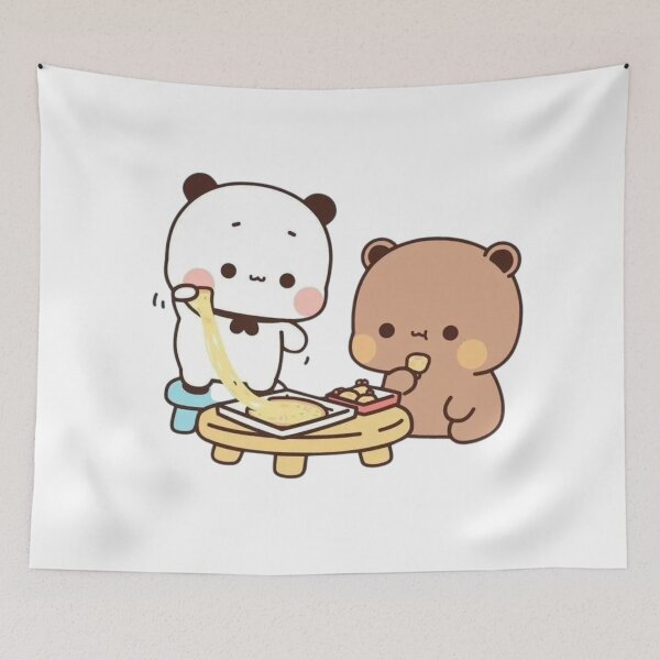 Item preview, Panda Bear And Brownie True Love BUBU DUDU Couple Goma peach Sugar Valentine xmas  2024 designed and sold by OceanLiveArts.