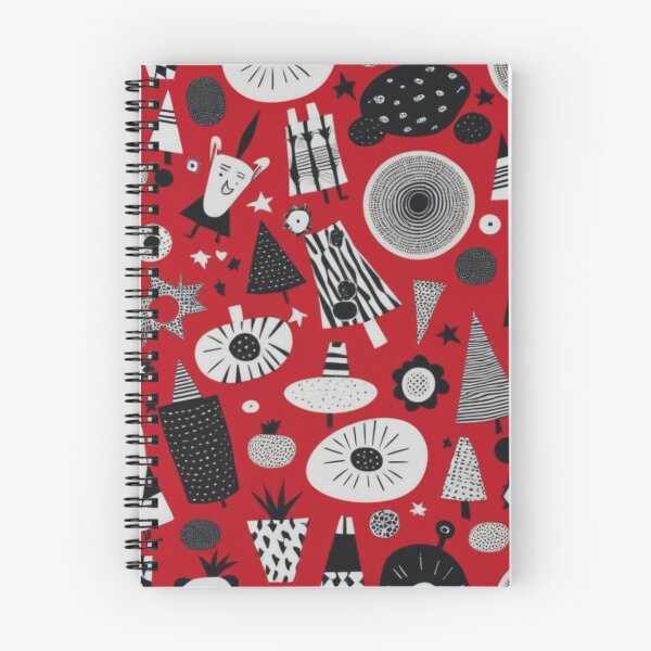 Item preview, RogerPattern -  "Red Background with Black and White Designs" designed and sold by RogerPattern.