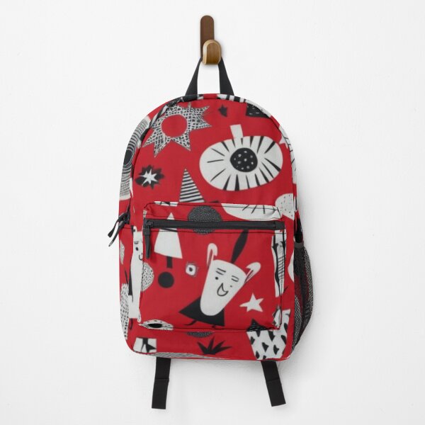 Item preview, RogerPattern - "Red Background with Black and White Designs" designed and sold by RogerPattern.