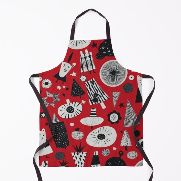 Item preview, RogerPattern - "Red Background with Black and White Designs" designed and sold by RogerPattern.