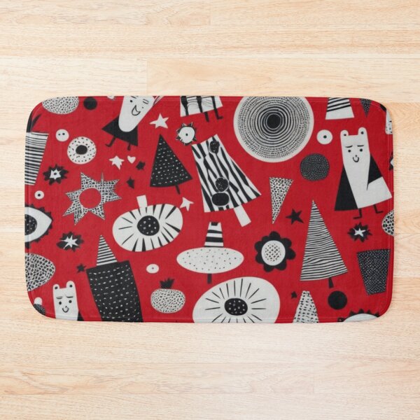 Item preview, RogerPattern -  "Red Background with Black and White Designs" designed and sold by RogerPattern.