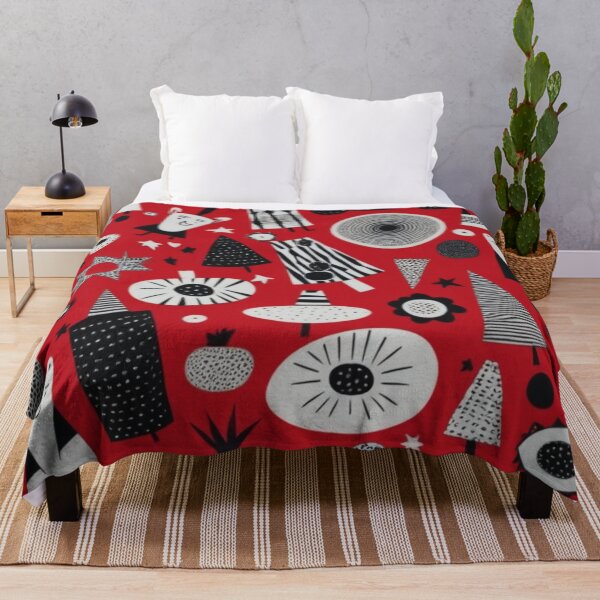 Item preview, RogerPattern - "Red Background with Black and White Designs" designed and sold by RogerPattern.