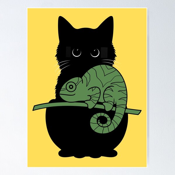 Item preview, Cat Loves Iguana designed and sold by GoblinBoutique.