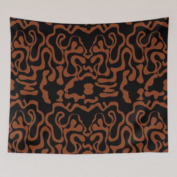 Item preview, Black on Orange Patterned Squiggle designed and sold by GreyMoonForest.