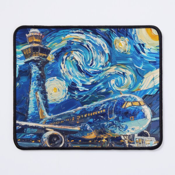 Item preview, Airport | Painting in the style of Vincent van Gogh designed and sold by ComicsFactory.