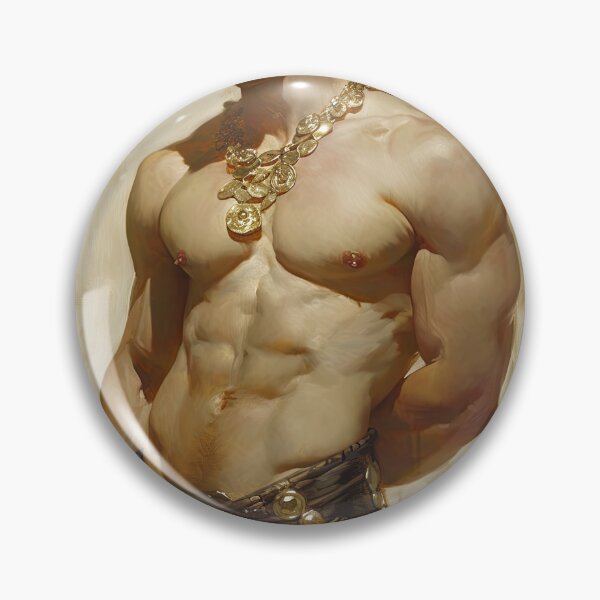 Item preview, Gold Coin Adorned Young Man Oil Painting designed and sold by ChanningsPinups.