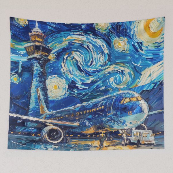 Item preview, Airport | Painting in the style of Vincent van Gogh designed and sold by ComicsFactory.