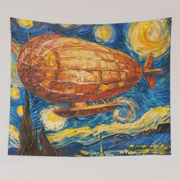Item preview, Airship | Painting in the style of Vincent van Gogh designed and sold by ComicsFactory.